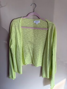 Velvet by Graham & Spencer Neon Lime Open-Front Cardigan